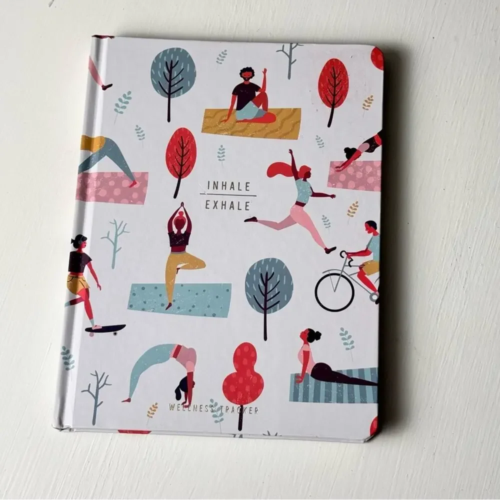 Inhale & Exhale Wellness Fitness Self Care Guided 96 Lined Pages Book